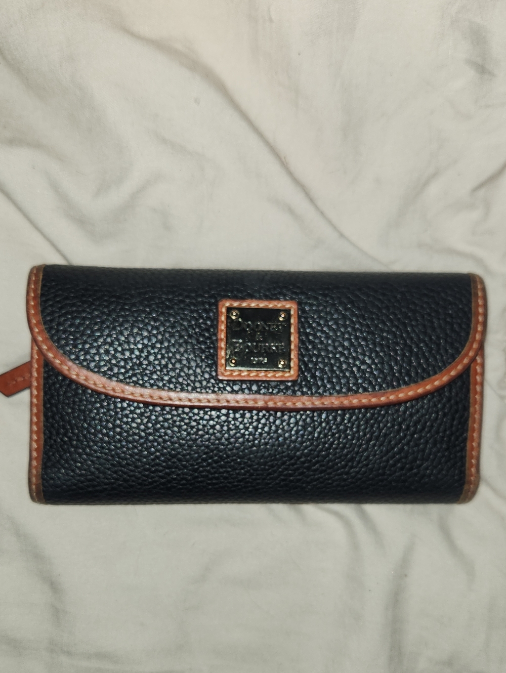 Dooney & Bourke Navy Pebbled Leather Continental Wallet
